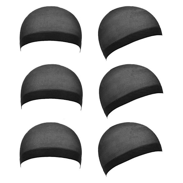 6 stk. Myke, komfortable, elastiske nylon parykkhetter Unisex parykkstrømpehette hårkopp for kvinner og menn