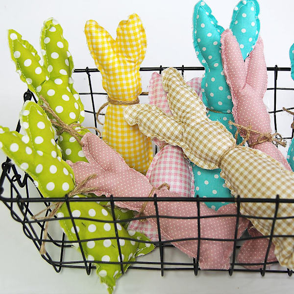 1 set tyg påskkaniner morötter färgglada bomullsägg för glad påskfest hängande dekorationer barn påsk diy gåvor leverans 3pcs DEF