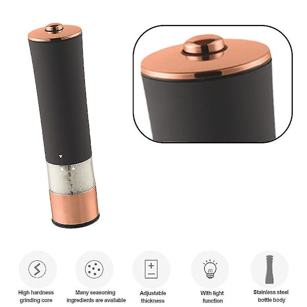 Krydderiglas Rose Gold Elektrisk Peberkværn Køkken Krydderiboks Krydderiboks