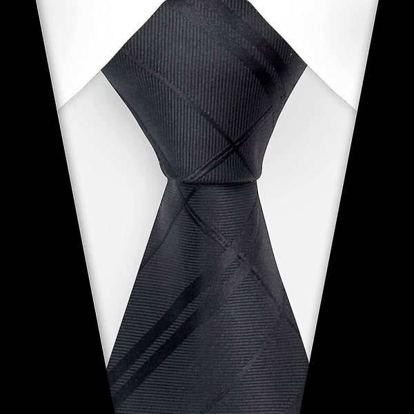 Slips for menn med gaveeske Svart slips / slips blå