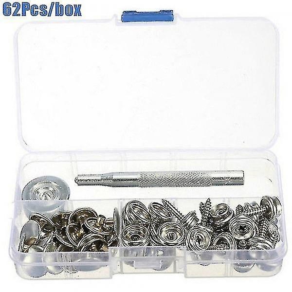 62 stk / 152 stk Marine Grade Canvas Båtdeksel Trykknapp Feste Kit 62Pcs
