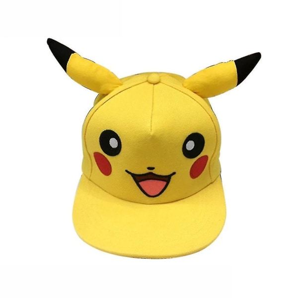 Pikachu pojkar och flickor cap broderad cap casual , snapback-hatt i bomull med platt brättad mesh