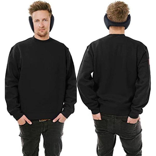 Öronvärmare, hopfällbara unisex vintervarma öronmuffar för utomhusskidåkning Black