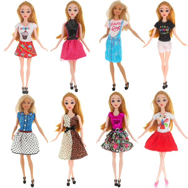 10 stycken dockkläder på 30 cm, Barbiekläder, dockkläder, tillbehör för utklädningsdockor