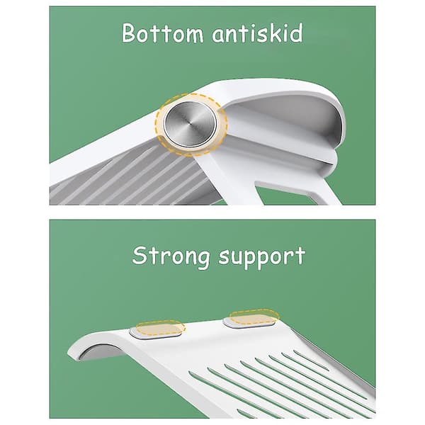 Foldbar bærbar computerstand, bærbar aluminiumscomputerstander, justerbar White