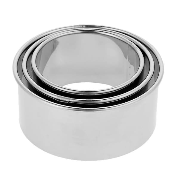 Rustfritt stål rund kake 3 stk