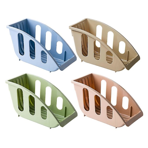 4 st diskställ i plast för kök, förvaring av tallrikar, grytlock och bestick (slumpmässig färg)
