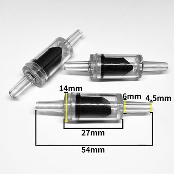Plast Envägs Backventiler 10st Akvarium Luftpump Black