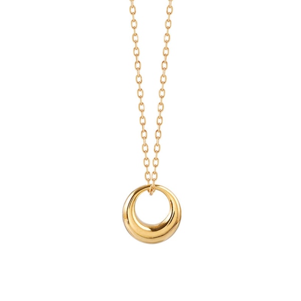 Guld Färg Geometrisk Cirkel Halsband Kvinnor Minimalistisk Nyckelben Kedja