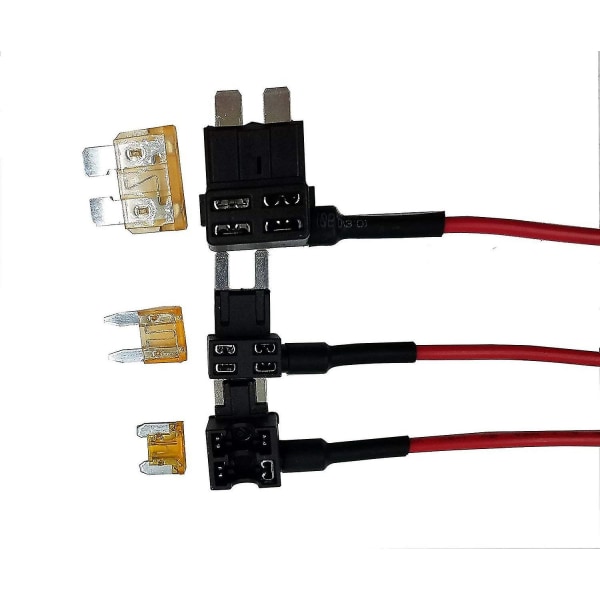 3-pack 12v bil Add-a-circuit säkringsadapter Mini Apm blad säkringshållare
