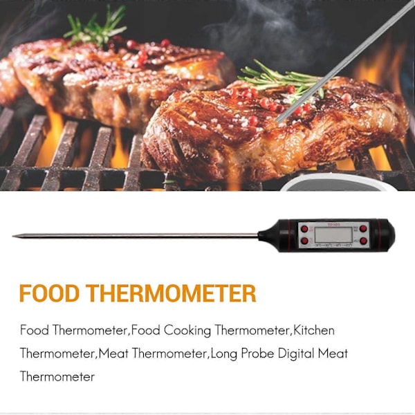 Madtermometer, Mad, Køkkentermometer, Kødtermometer, Lang Sonde Digitalt Kødtermometer