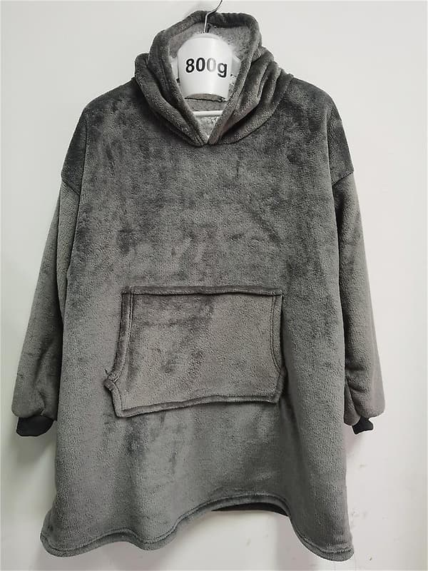Pullover Sweatshirt Hætte Robe Tæppe Hoodie Lazy Tæppe Pyjamas Hætte Fleece Termisk
