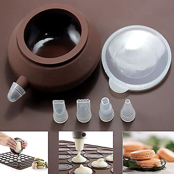 Macaron bagemåtte 48 huller silikone macaronform med dekorations pen non-stick forme til macarons kage brød
