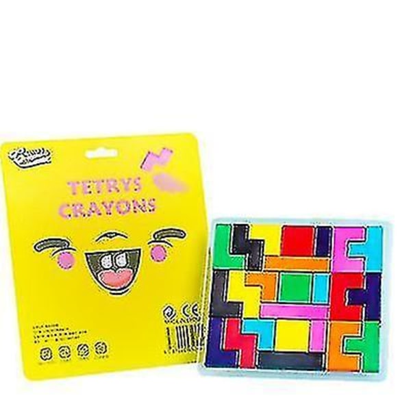 11-färgs barnkritor Tetris Shape Student Färgmålning Crayons Set Student Art Safe