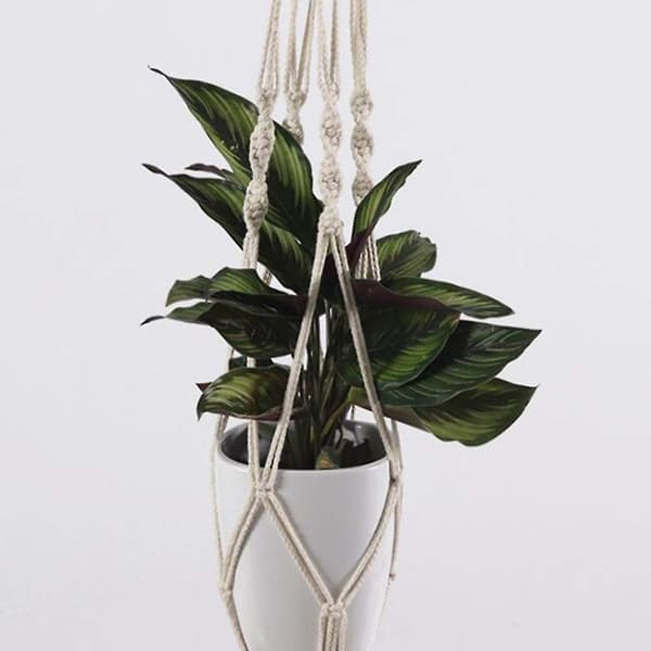 2 stk. Macrame planteophæng indendørs bomuld macrame planteophæng (100 cm)