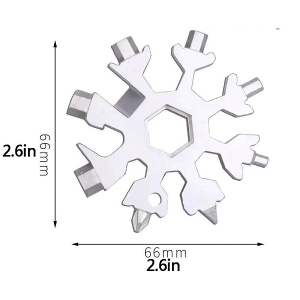 8-i-1 Snowflake Multi Tool Rostfritt stål Snowflake skiftnyckel med multifunktionell magnetisk flasköppnare för dagligt verktyg seven color