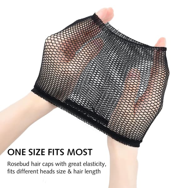 Mesh Paryk Hætte Net, 4 Stykker Hår Mesh Net Paryk Hætter, Liner Vævning Hætter Til Kvinder, Mænd, Børn Sort