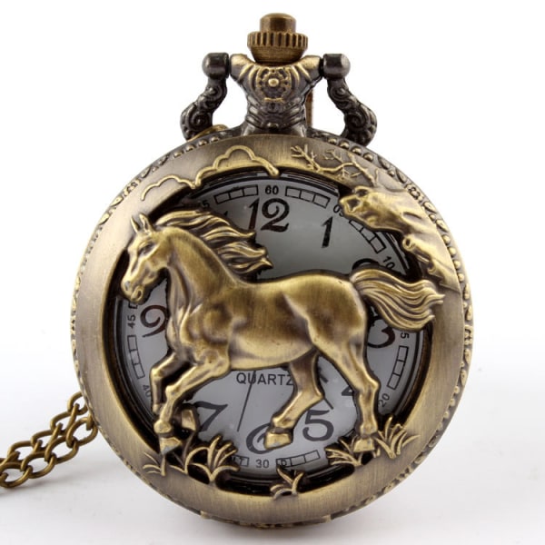 Watch Vintage brons Watch Quartz Vintage Hästhängande watch, Häst