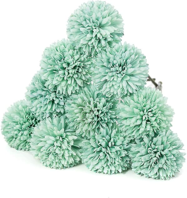 Silkeblomster med stilker, kunstige blomstermidtpunkter til dekorationer Blue