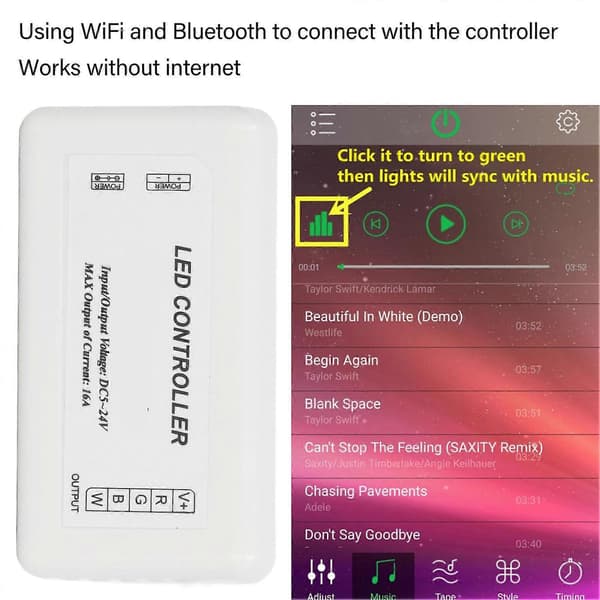 12V 24V Undervannslys Bluetooth-kontroller Sensitiv Smart RGB RGBW Bluetooth-kontroller for Yachtbåt