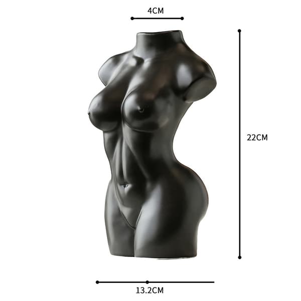 Kropsformet Keramik Vase - Boheme Dekorativ Sort