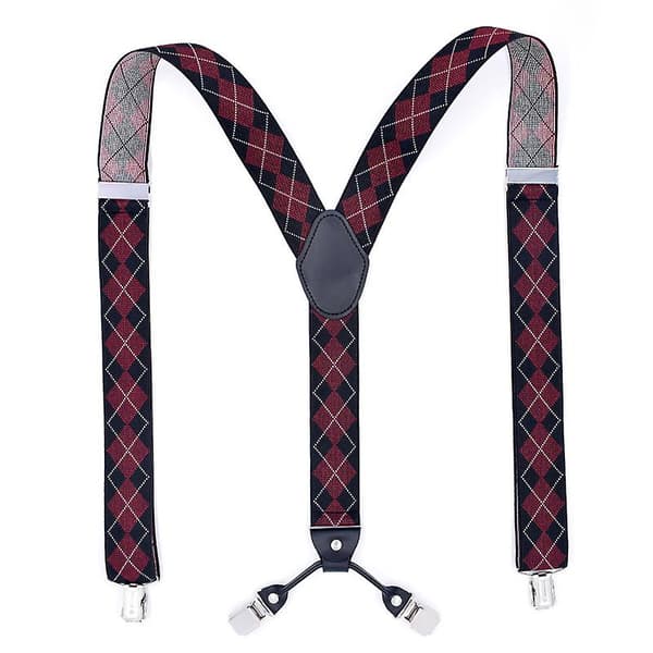 Herre skinnseler Y-formet Maroon