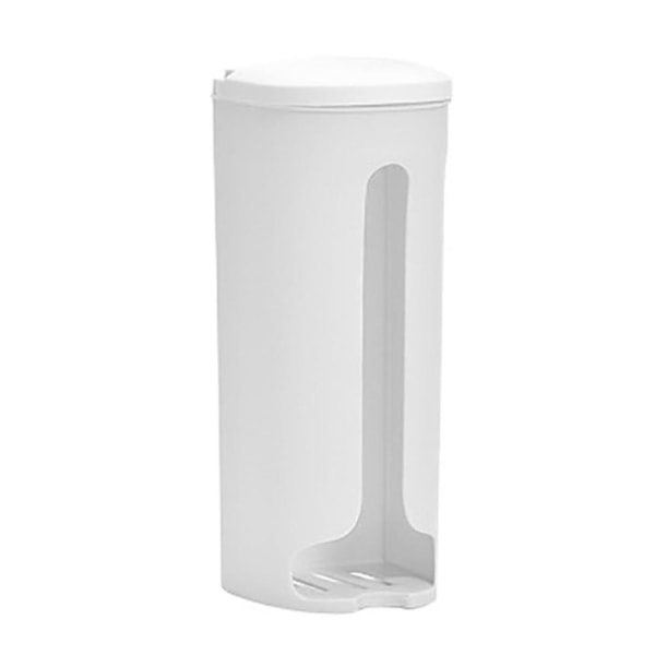 Plastpåsehållare Väggmonterad Livsmedelsbutik Sopkassar Organizer Förvaring White