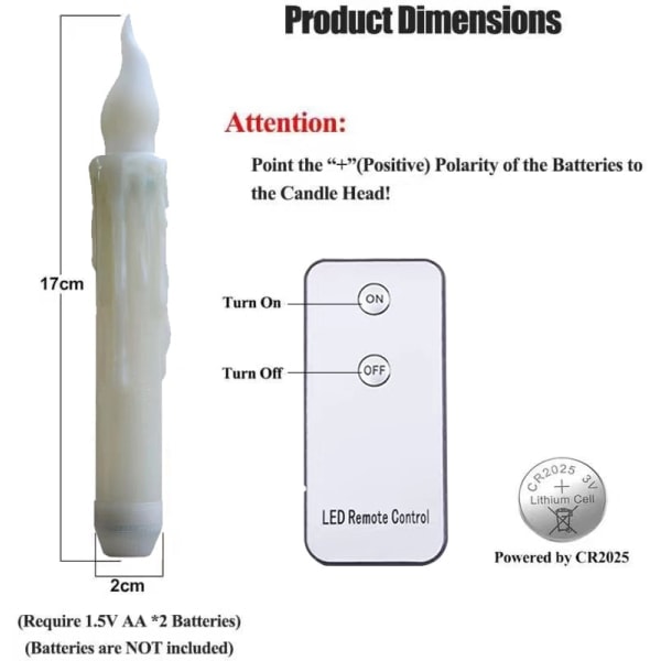 6 kpl Halloween-koristetta Elektroninen kynttilä kaukosäätimellä Liekitön kynttilä