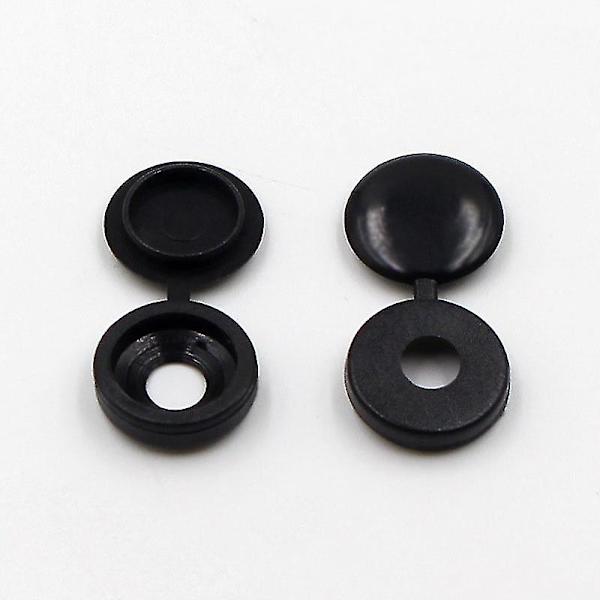 100 stk hengslede skruedekselhetter Foldeskruesnapper Deksel i plast Skruelåser Vask Flip-topper Heldekkende skruedeksel Dark grey