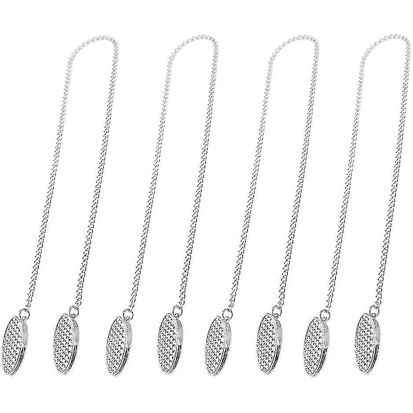 4 stk. Servietkæde Servietholder Servietklemmer Kæde Fleksibel Lanyard Halsrem Til Børn 19 Tommer Sølv