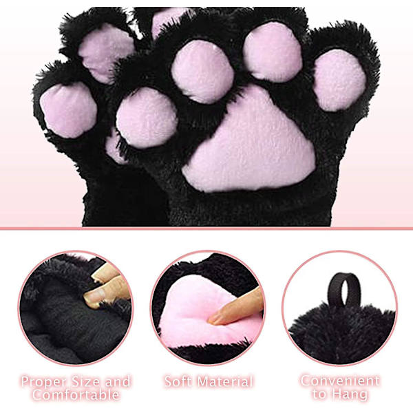 Katt Cosplay Kostym - 5 Delar Set Kattöron & Svans Med Krage Tassar Handskar