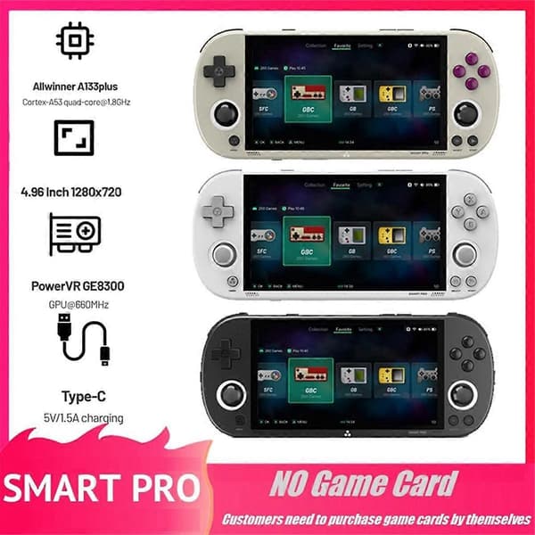 For Smart Pro Spillkonsoll Åpen Kildekode Linux Retro Videospillkonsoll Støtte for GB SFC Flere Emulatorer B