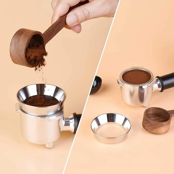 Espresso doseringstragt, magnetisk doseringsring i rustfrit stål til kaffe 51mm