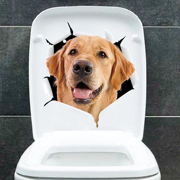 Kissa ja koira luova wc kylpyamme jääkaappi seinätarra olohuone makuuhuoneen sisustus tarra tyyli 3