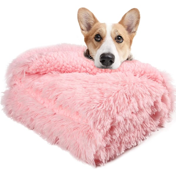 Lyxig fluffig hundfilt, extra mjuk och varm Sherpa fleece husdjursfilt för hundar katter, plysch pälsfuskpäls valpkastskydd