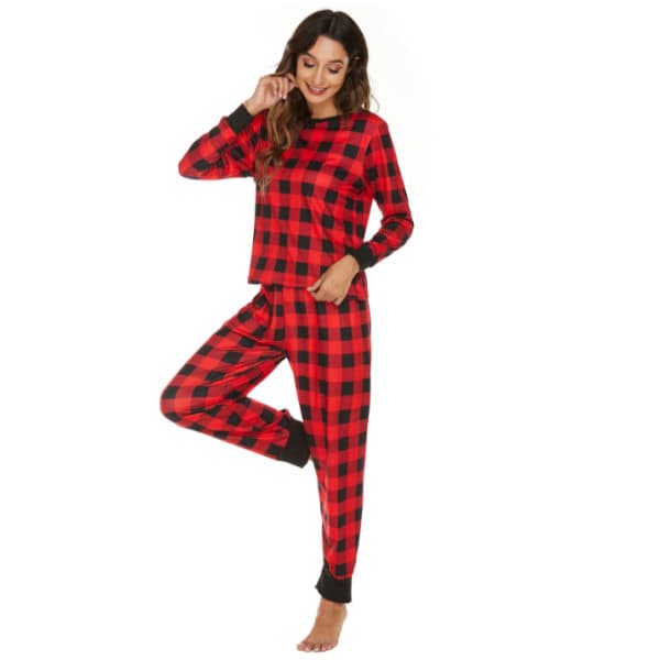 Sæt til kvinder, jule sæt med langærmet print Red XL