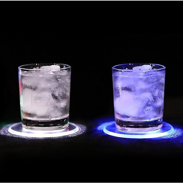 Led fargerike skålbrikker 2 stk drikkebrikker white