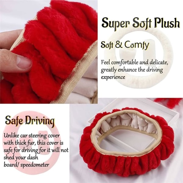 - PCS Fuzzy Flywheel Housing Set Anti-Slip Interior, Winter Warmth Universal Bag for Truck 38cm with Transmission Cover Red Handbrake