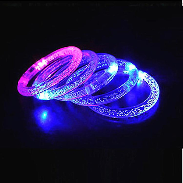 10 stk. LED-boblelysende armbånd, lysende akryl lysende ring