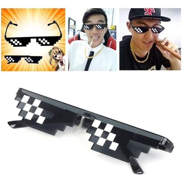 Premium Thug Life Pixelated Solbriller Unisex Mosaic med Ham MLG Shades Toy 8 Bit