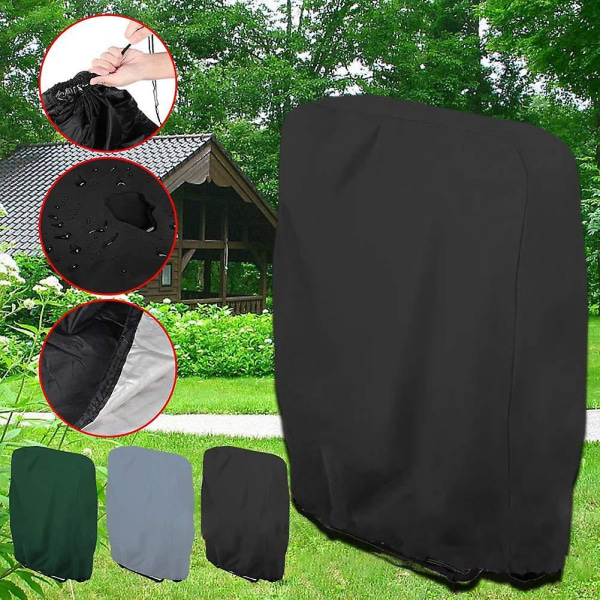Utomhus hopfällbar stolsöverdrag Vattentät Dammtät Gräsmatta Uteplats Möbler Överdrag 28\"x43\" Black