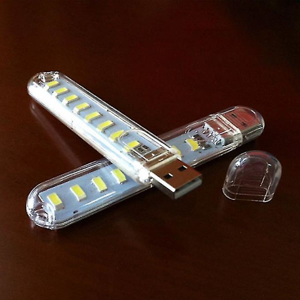 8 LED USB-drevet mini læselampe boglys White Light