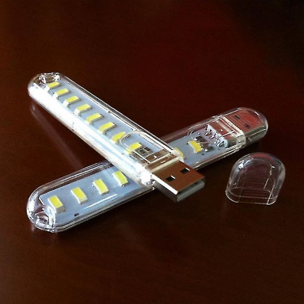 8 led USB driven mini läslampa bokljus Warm Light