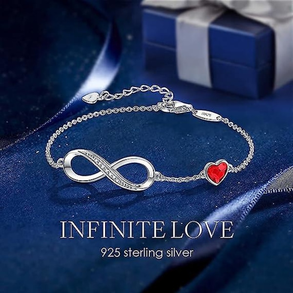 Infinity Heart Symbol Charm Link rannekoru naisille 925 Sterling hopea ruostumaton teräs säädettävä vuosipäivä korut syntymäpäivälahjat naiselle vaimo G