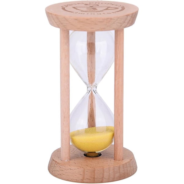 Mini Sand Timer - Træ Timeglas Timer Træ Maling Værktøj Til Hjem Og Restaurant 3 Minutter Yellow