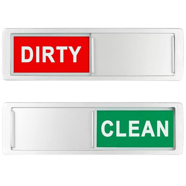 Clean Dirty Sign Oppvaskmaskinmagnet Oppvaskmaskinskilt Clean Dirty Sign For Kjøleskapsinnredning Silver