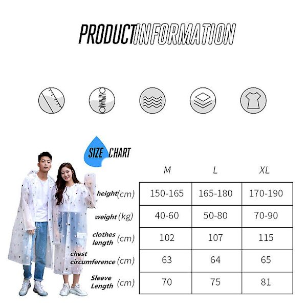 Aikuisten pyöräily- ja vaelluskuvioitu sadeviitta Unicorn XL