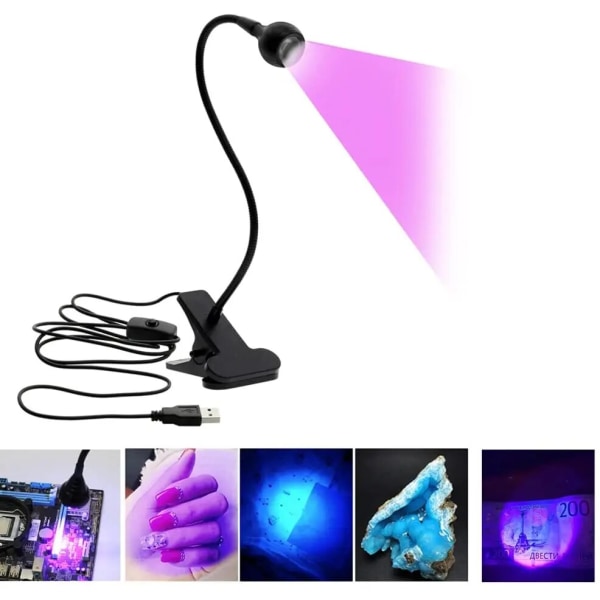 Nagelgelhärdningslampa 395nm UV-hartslampa LED UV-lampa mini nageltork svart ljus kontant medicinsk detektor