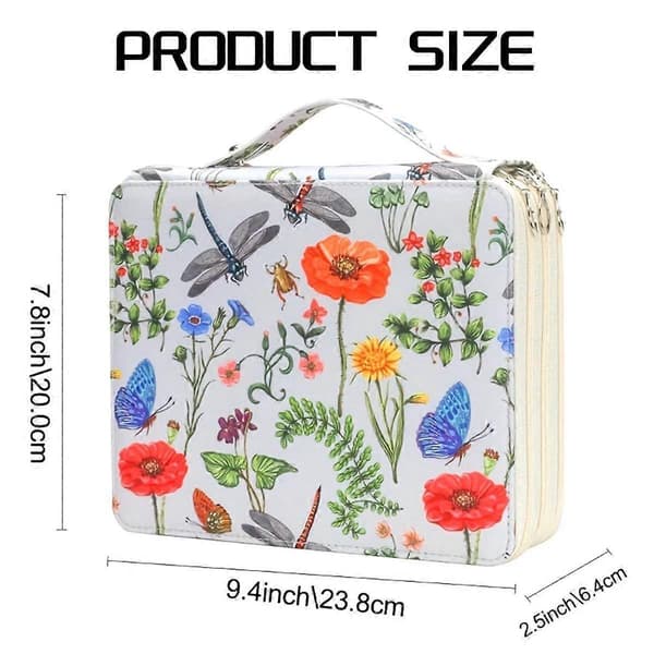 Farveblyantetui med lynlåslukning Kapacitet Polyester Pen Organizer Blyantholder til studerende eller kunstner A