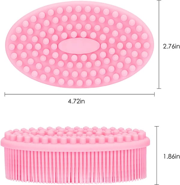 2-pack silikonborste för kropp och ansikte, rosa + blå